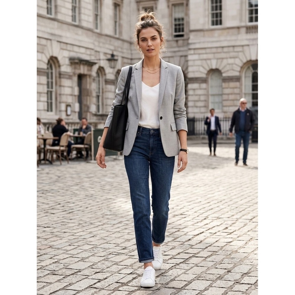 Rag & Bone New York Womens Gray Wool Blend Single Button Blazer Size 0